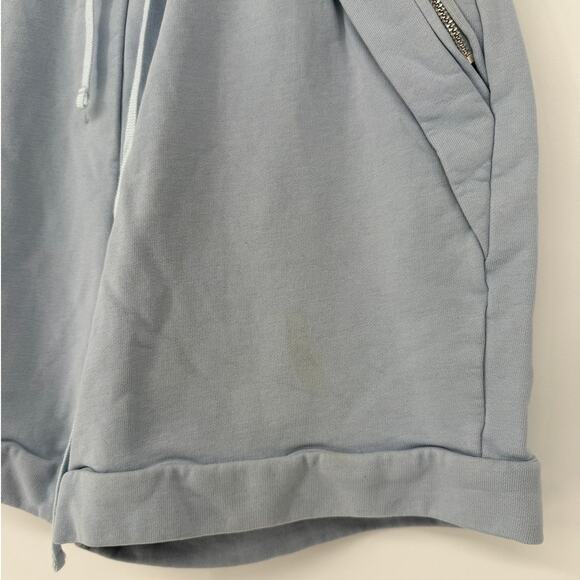 3.1 Phillip Lim Shorts French Terry Blue Pull On Casual Zip Pocket Size Small S - Picture 3 of 8